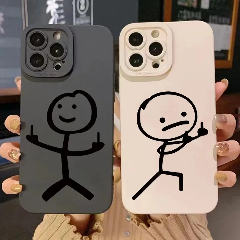 Apple Iphone 15 Pro Max - Sevimli Karikatür Kibrit Adamı Mat Silikon
